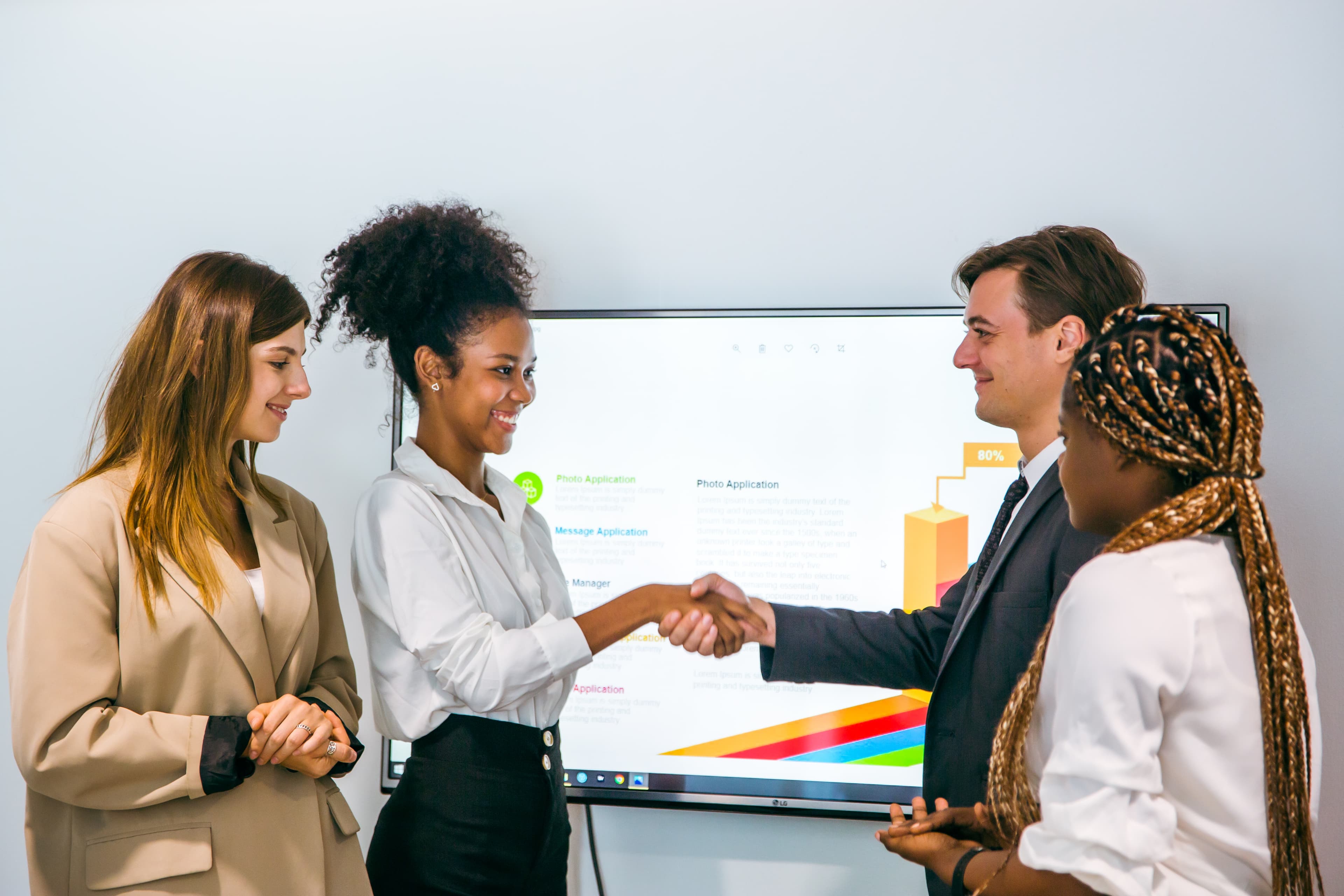 Leadership team in discussion during a working session.